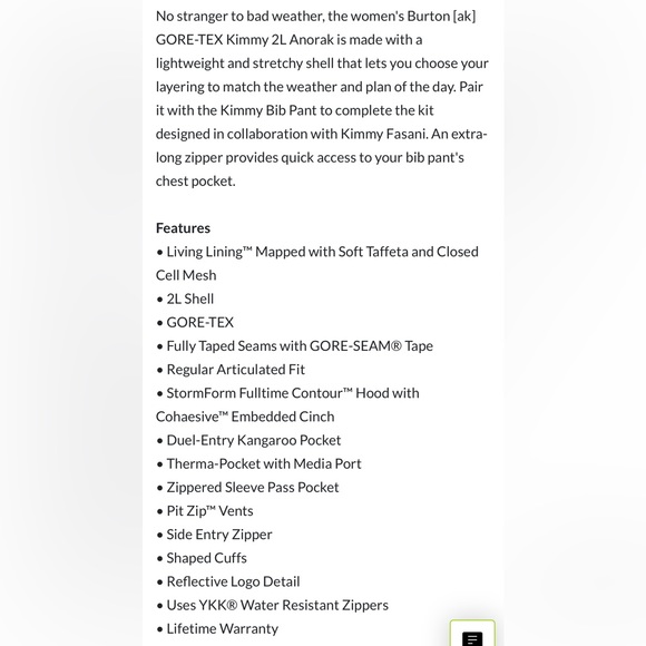 Burton AK Kimmy goretex Anorak - Picture 10 of 11